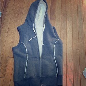 Fluffy vest with hood